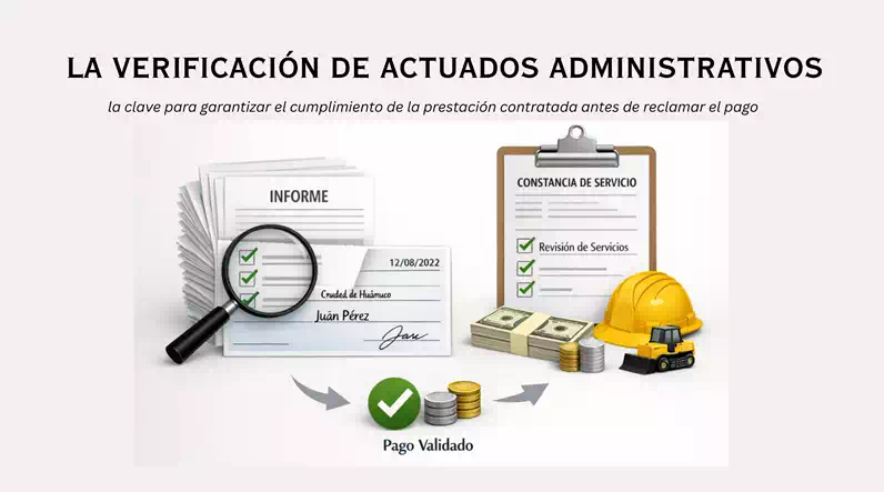 La verificación de actuados administrativos como la clave para garantizar el cumplimiento de la prestación contratada antes de reclamar el pago