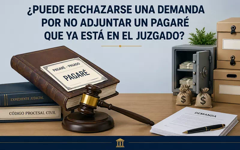 ¿Puede rechazarse una demanda por no adjuntar un pagaré que ya está en el juzgado?