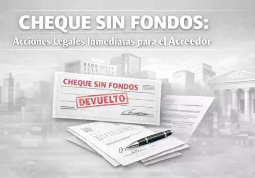 Cheque sin fondos: acciones legales inmediatas para el acreedor
